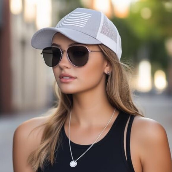 American Flag Trucker Hat Snapback Baseball Cap Breathable Mesh Adjustable - Picture 7 of 8